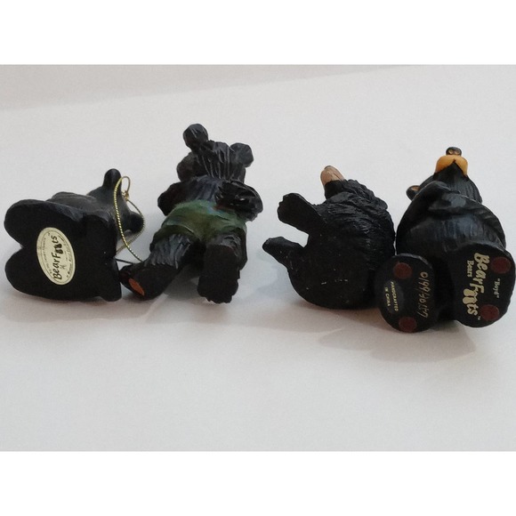 Vintage Black Bear Family Resin Figures Set of 4 Boyd Bear Foot & Other (b9) - Picture 6 of 7